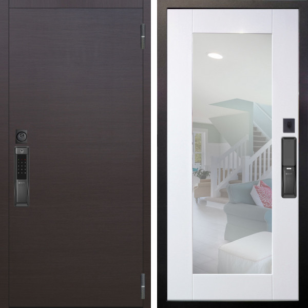 Входная дверь Аргус SMART Элегант Венге горизонт + Милли Роял вуд белый