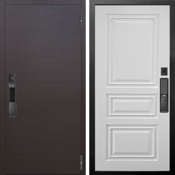 Входная дверь Аргус SMART Элегант Венге горизонт + Скиф Софт милк