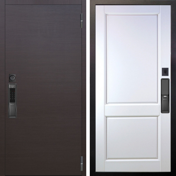 Входная дверь Аргус SMART Элегант Венге горизонт + Соренто Белая эмаль