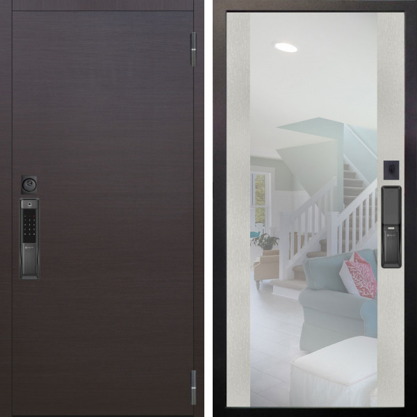 Входная дверь Аргус SMART Элегант Венге горизонт + Вояж Белое дерево