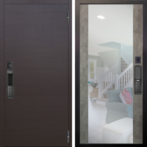 Входная дверь Аргус SMART Элегант Венге горизонт + Вояж Светлый бетон