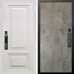 Входная дверь Аргус SMART элион вмр белый + Агат Светлый бетон