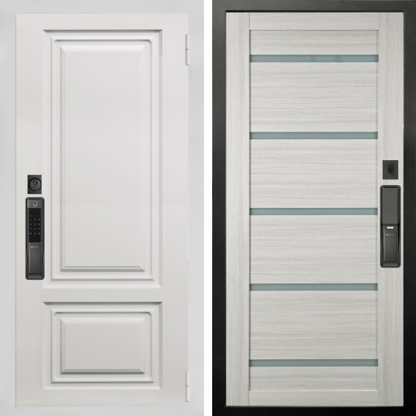 Входная дверь Аргус SMART элион вмр белый + Александра Белая лиственница
