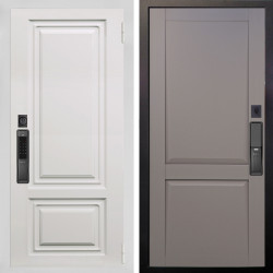 Входная дверь Аргус SMART элион вмр белый + Ариана Серая эмаль