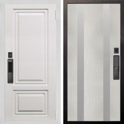 Входная дверь Аргус SMART элион вмр белый + Дуэт Белое дерево вставки Изабель
