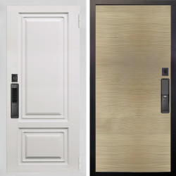 Входная дверь Аргус SMART элион вмр белый + Элегант Дорс светлый горизонт
