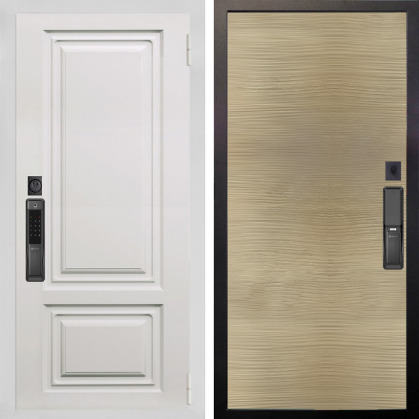 Входная дверь Аргус SMART элион вмр белый + Элегант Дорс светлый горизонт