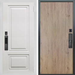Входная дверь Аргус SMART элион вмр белый + Элегант Рустик соломенный