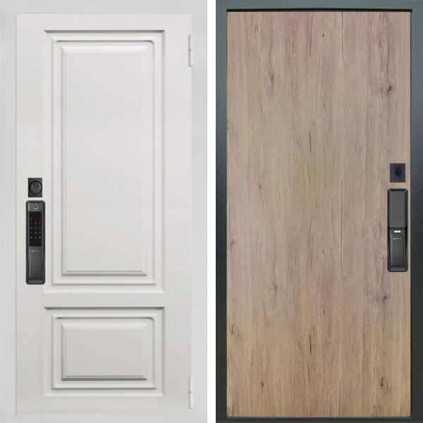 Входная дверь Аргус SMART элион вмр белый + Элегант Рустик соломенный