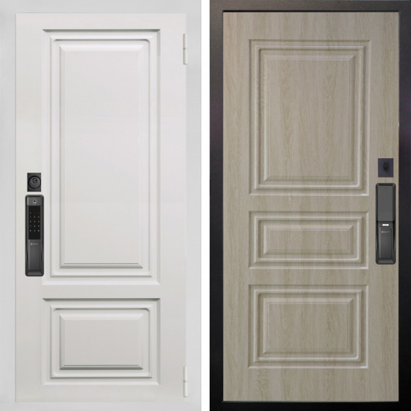 Входная дверь Аргус SMART элион вмр белый + Скиф Дуб филадельфия крем