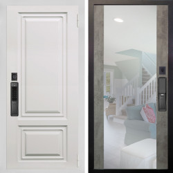 Входная дверь Аргус SMART элион вмр белый + Вояж Светлый бетон