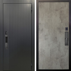 Входная дверь Аргус SMART Фрейда Черный кварц + Агат Светлый бетон