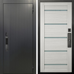 Входная дверь Аргус SMART Фрейда Черный кварц + Александра Белая лиственница