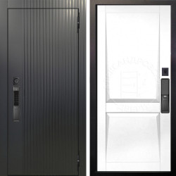 Входная дверь Аргус SMART Фрейда Черный кварц + Ариана Белая эмаль