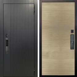 Входная дверь Аргус SMART Фрейда Черный кварц + Элегант Дорс светлый горизонт