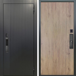 Входная дверь Аргус SMART Фрейда Черный кварц + Элегант Рустик соломенный