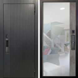 Входная дверь Аргус SMART Фрейда Черный кварц + Магнум Светлый бетон