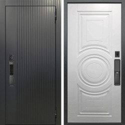 Входная дверь Аргус SMART Фрейда Черный кварц + Могадиш Софт милк