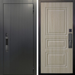 Входная дверь Аргус SMART Фрейда Черный кварц + Скиф Дуб филадельфия крем