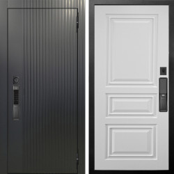 Входная дверь Аргус SMART Фрейда Черный кварц + Скиф Софт милк