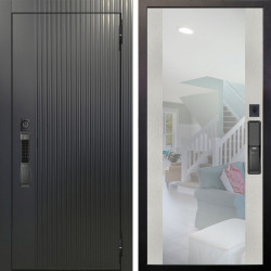 Входная дверь Аргус SMART Фрейда Черный кварц + Вояж Белое дерево