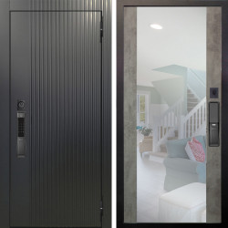 Входная дверь Аргус SMART Фрейда Черный кварц + Вояж Светлый бетон