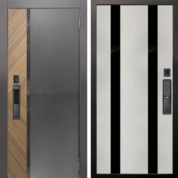 Входная дверь Аргус SMART Фуриоса + Дуэт Белое дерево вставки Кензо