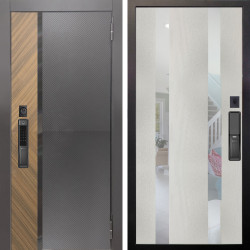 Входная дверь Аргус SMART Фуриоса + Дуэт Белое дерево вставки Николь