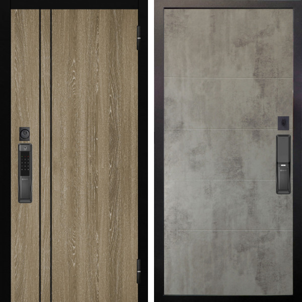 Входная дверь Аргус SMART гейджи орех мраморный + Агат Светлый бетон