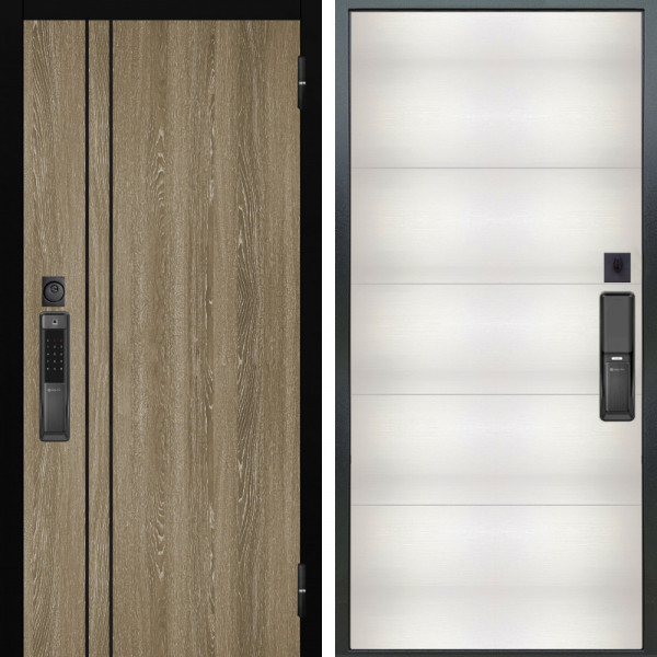 Входная дверь Аргус SMART гейджи орех мраморный + Агат Вельвет белый горизон