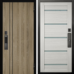 Входная дверь Аргус SMART гейджи орех мраморный + Александра Белая лиственница