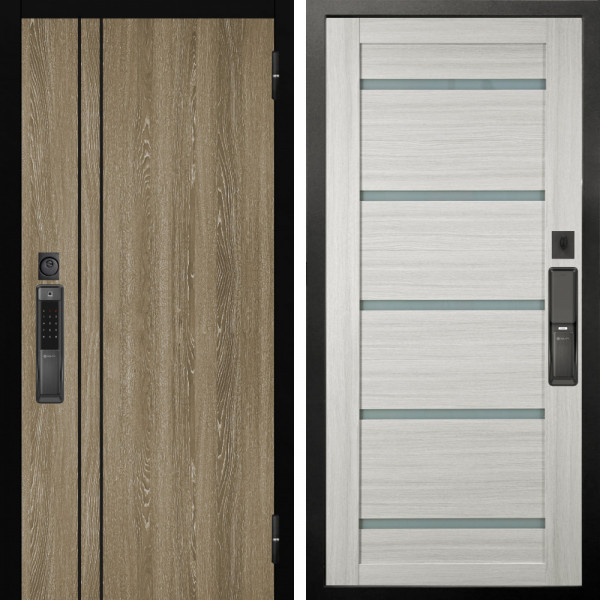 Входная дверь Аргус SMART гейджи орех мраморный + Александра Белая лиственница