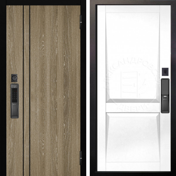 Входная дверь Аргус SMART гейджи орех мраморный + Ариана Белая эмаль