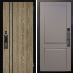 Входная дверь Аргус SMART гейджи орех мраморный + Ариана Серая эмаль