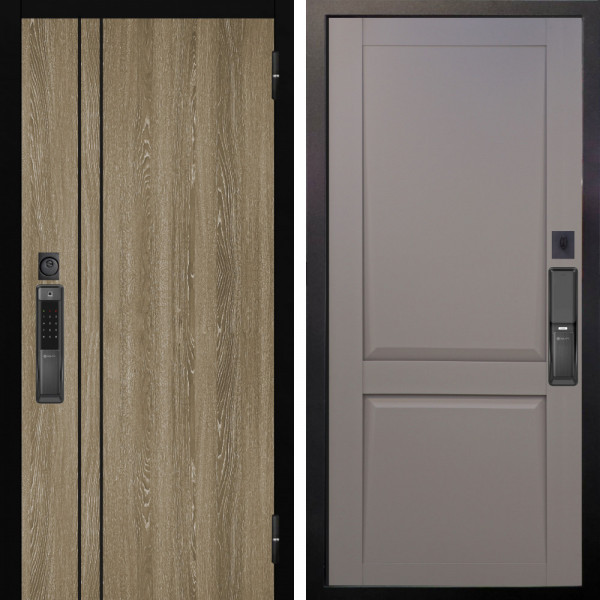 Входная дверь Аргус SMART гейджи орех мраморный + Ариана Серая эмаль