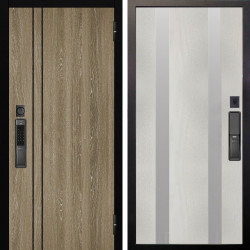 Входная дверь Аргус SMART гейджи орех мраморный + Дуэт Белое дерево вставки Изабель