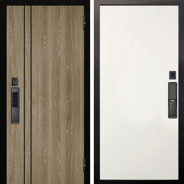 Входная дверь Аргус SMART гейджи орех мраморный + Элегант Софт милк
