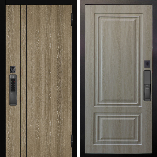 Входная дверь Аргус SMART гейджи орех мраморный + Элион Дуб филадельфия крем