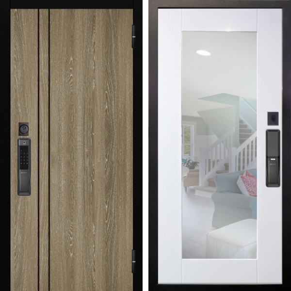 Входная дверь Аргус SMART гейджи орех мраморный + Милли Роял вуд белый