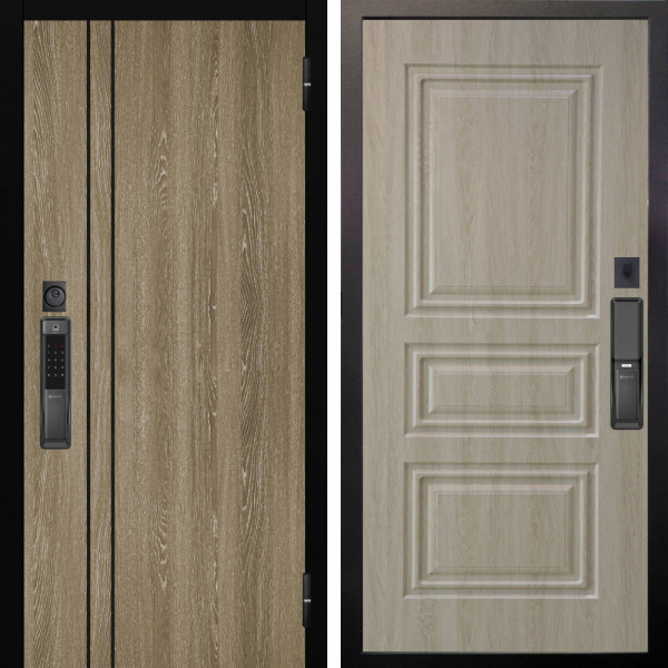 Входная дверь Аргус SMART гейджи орех мраморный + Скиф Дуб филадельфия крем