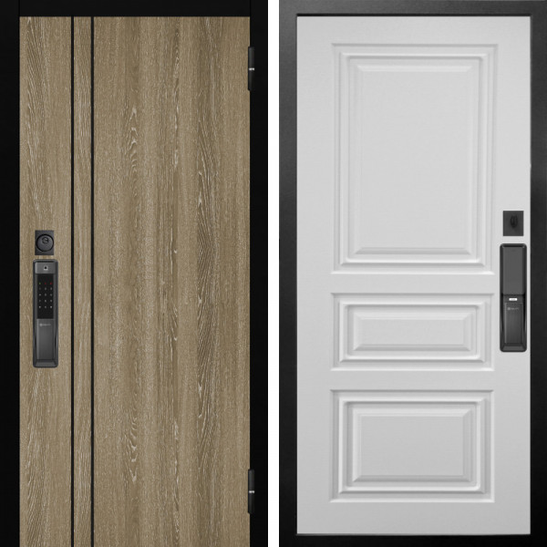 Входная дверь Аргус SMART гейджи орех мраморный + Скиф Софт милк