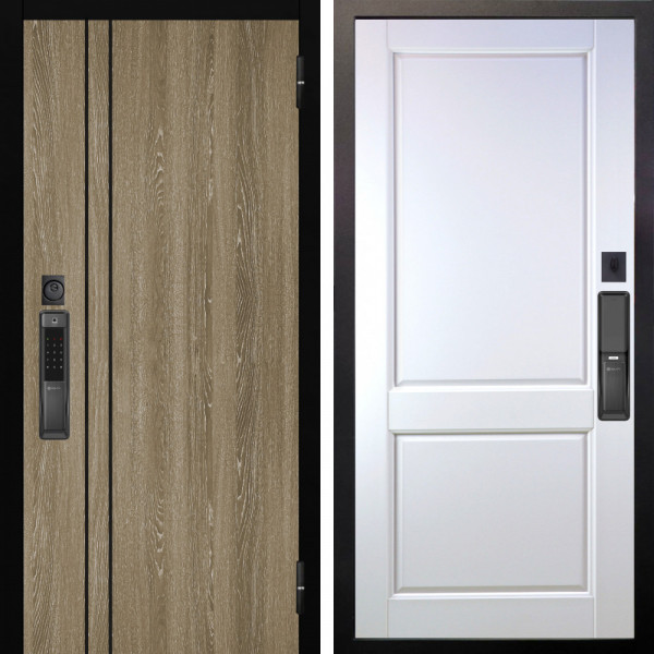 Входная дверь Аргус SMART гейджи орех мраморный + Соренто Белая эмаль