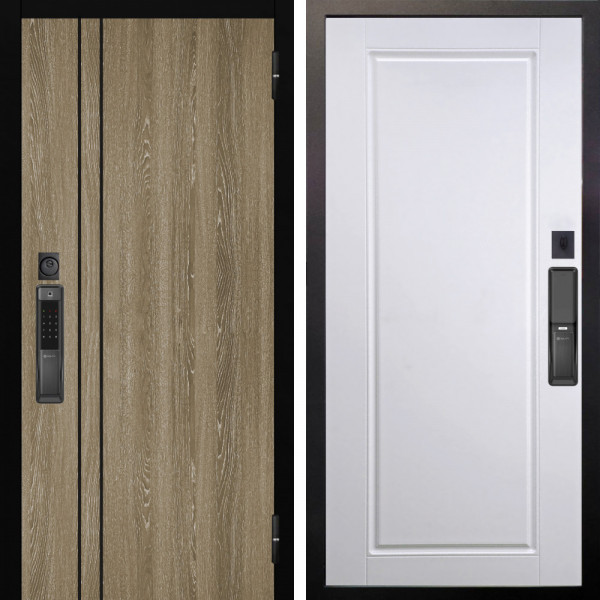 Входная дверь Аргус SMART гейджи орех мраморный + Тревор Софт милк