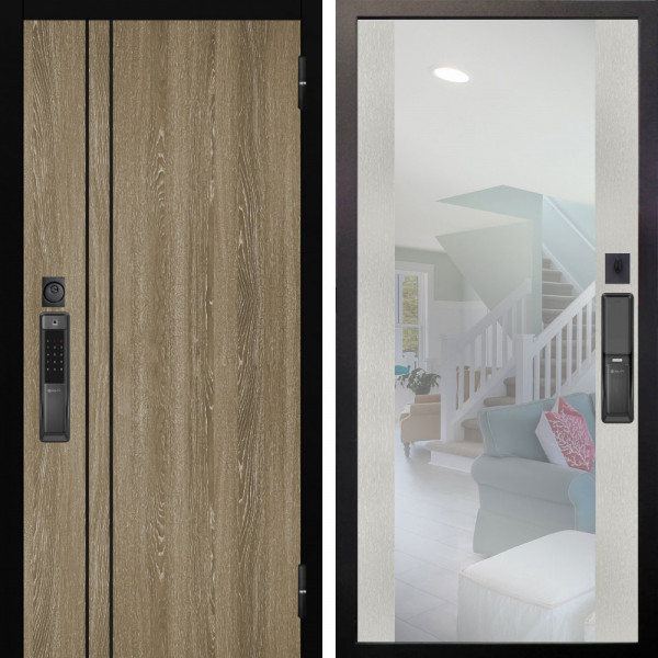 Входная дверь Аргус SMART гейджи орех мраморный + Вояж Белое дерево