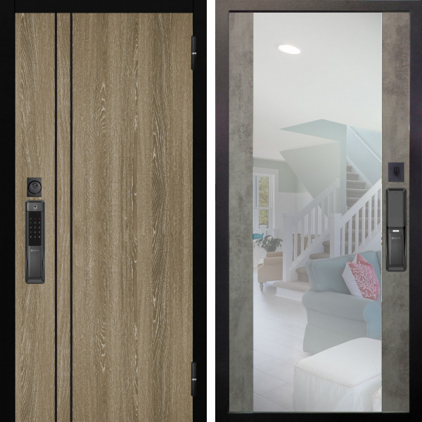 Входная дверь Аргус SMART гейджи орех мраморный + Вояж Светлый бетон