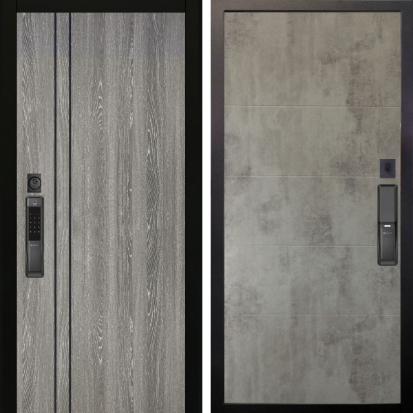 Входная дверь Аргус SMART гейджи + Агат Светлый бетон