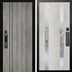 Входная дверь Аргус SMART гейджи + Дуэт Белое дерево вставки Николь