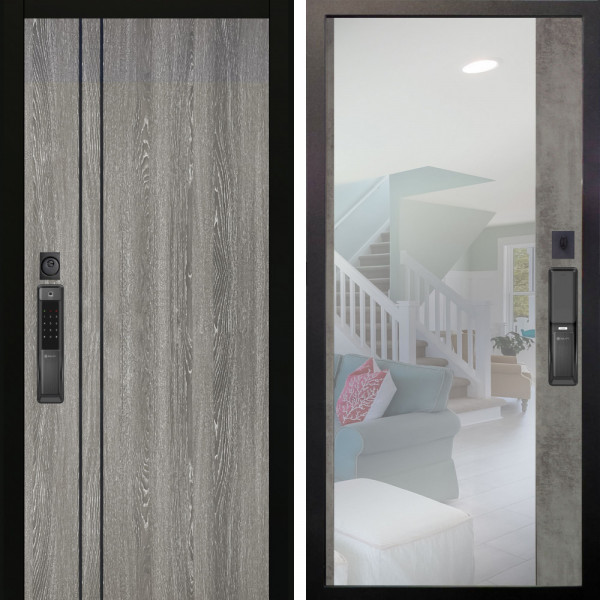 Входная дверь Аргус SMART гейджи + Магнум Светлый бетон