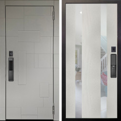 Входная дверь Аргус SMART Корсо Силк флай + Дуэт Белое дерево вставки Николь