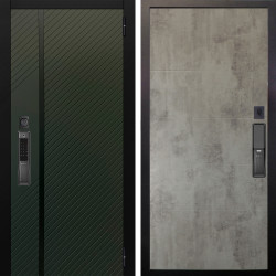 Входная дверь Аргус SMART ланцет олива софт + Агат Светлый бетон